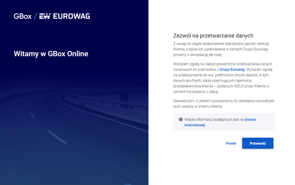 Zgoda na przetwarzanie danych