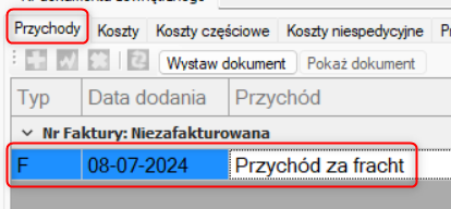 Błąd fakturowania transportu